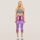 Leggings Lilac rose et rouge Capri (Recto)