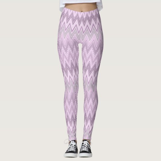Leggings Lilac, rose, zigzag (Devant)