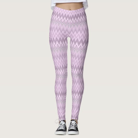 Leggings Lilac, rose, zigzag (Devant)