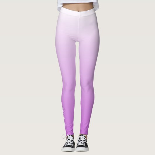 Leggings Lilac violet ombre nom personnalisé (Devant)