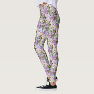Leggings Lilas et guêtres florales pourpres