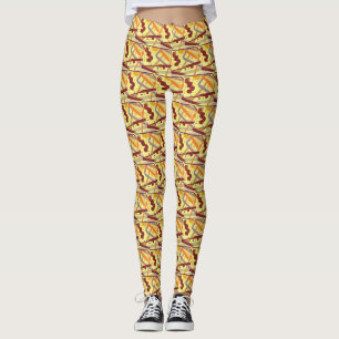 Leggings Lilas Orange Or Doré Bourgogne Crème Tanné Art Déc