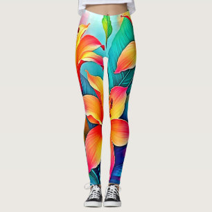 Leggings Lilias Tropicales Vibrantes : Âme de l'Été