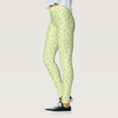 Leggings Lime Green Giraffe Spots Motif Abstrait (Gauche)