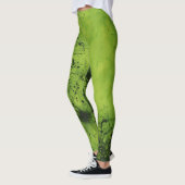 Leggings Lime Green Grunge with Black Accents (Gauche)