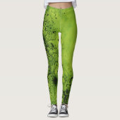 Leggings Lime Green Grunge with Black Accents (Devant)