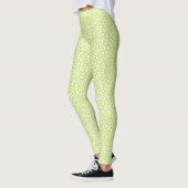 Leggings Lime Green Leopard Spots Motif Abstrait (Gauche)