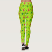 Leggings Lime Green Ski Tricks Motif Noël (Dos)
