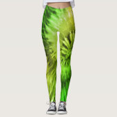 Leggings Lime Green & Yellow Psychedelst Starburst Tie Dye (Devant)