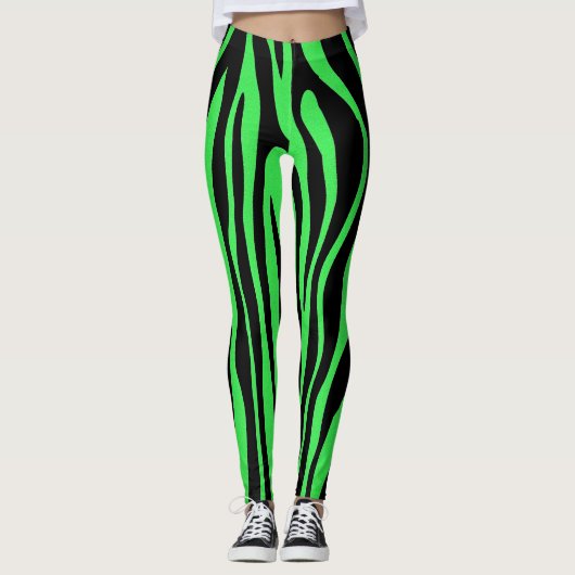 Leggings Lime Green Zebra (Devant)
