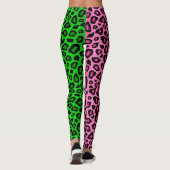 Leggings Lime vert - Chaud rose léopard animal  (Dos)