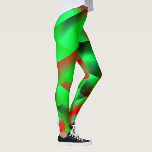Leggings Lime vert et rouge clair ondulation, avec ombre? (Droite)