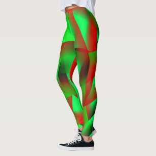 Leggings Lime vert et rouge clair ondulation, avec ombre?