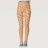 Leggings Lime Vert et violet clair motif Bowl (Devant)