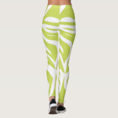 Leggings Lime Vert Zèbre Abstrait Imprimer Légendes pour fe (Dos)