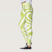 Leggings Lime Vert Zèbre Abstrait Imprimer Légendes pour fe (Gauche)