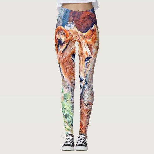 Leggings lion d'aquarell (Devant)