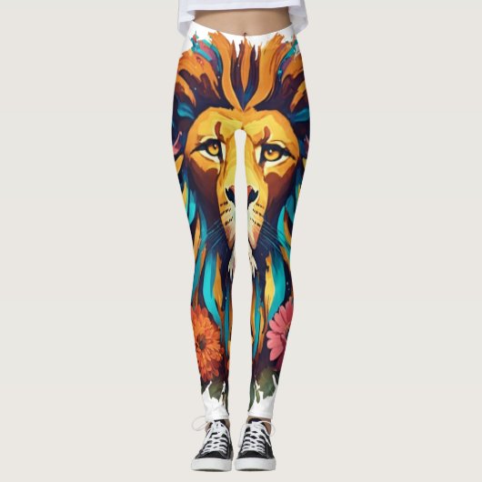 Leggings Lion géométrique (Devant)