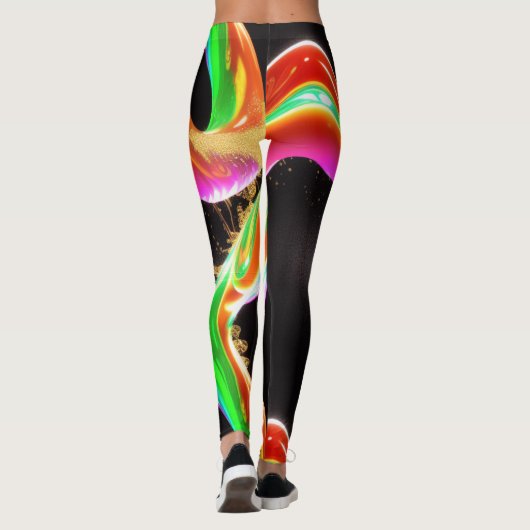 Leggings Liquid Dreams : Mémerizing Abstrait liquide Luxury (Dos)