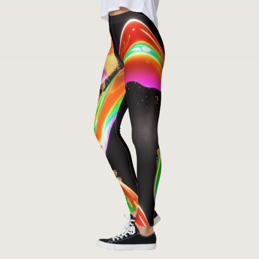 Leggings Liquid Dreams : Mémerizing Abstrait liquide Luxury (Gauche)