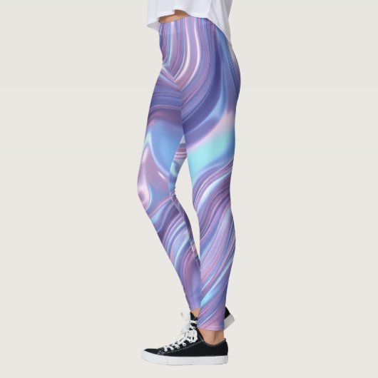 Leggings Liquid Holographic Flow – Seamless Abstract (Gauche)