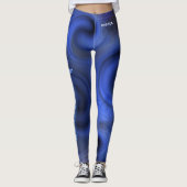 Leggings Liquid Swirl Holographic Neon Fitness 2026 Blue  (Devant)