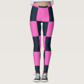 Leggings Lit blanc moderne noir et rose (Devant)