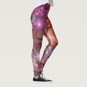 Leggings Lit De Fleurs Coloré brillant Abstrait Fractage Ar