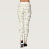 Leggings Live Laugh Love Faux Gold Letting Blanc (Dos)