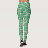 Leggings Live Laugh Love Faux Gold Letting Light Green (Dos)