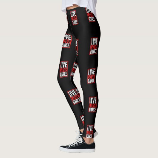 Leggings Live Love Dance Dancer Design (Gauche)