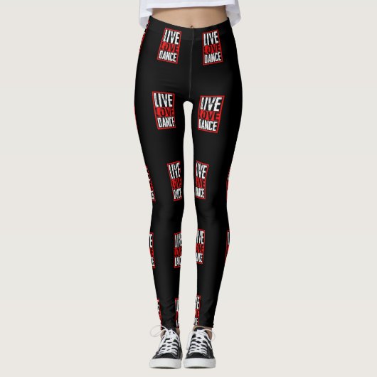 Leggings Live Love Dance Dancer Design (Devant)