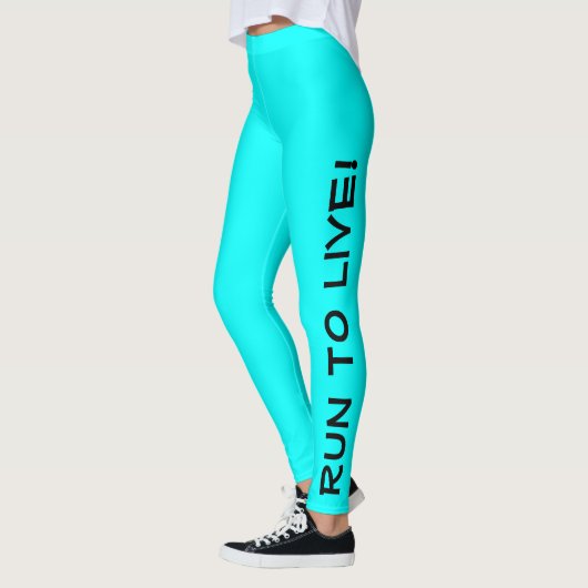 Leggings Live to Run ! Courez en direct ! Cyan Aqua Running (Gauche)