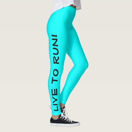 Leggings Live to Run ! Courez en direct ! Cyan Aqua Running (Droite)