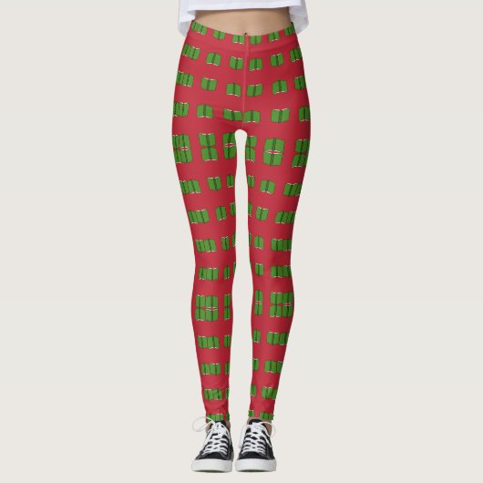 Leggings Livre vert de dessin (Devant)