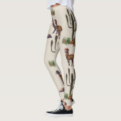 Leggings Llama alpaca faune, motif d'aquarelle. (Gauche)