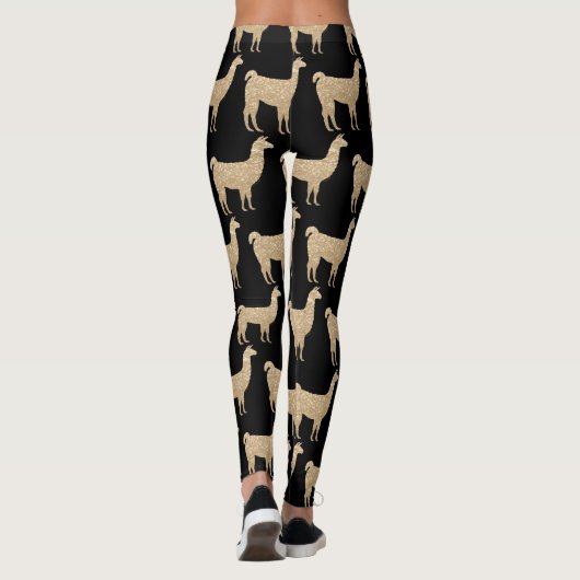 Leggings Llama Champagne Gold parties scintillant Étincelle (Dos)
