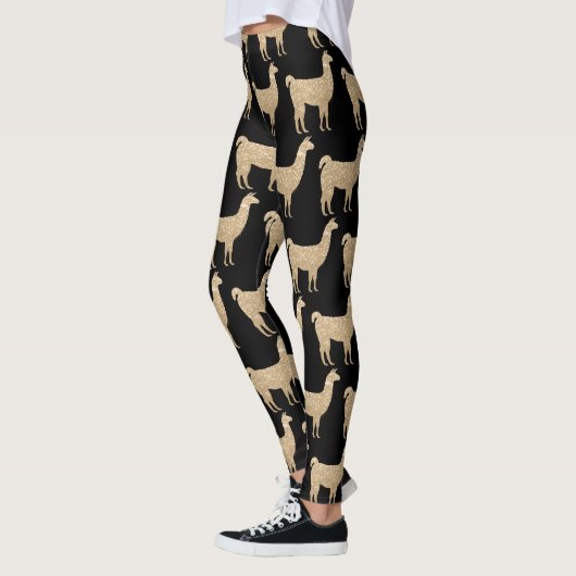 Leggings Llama Champagne Gold parties scintillant Étincelle (Gauche)