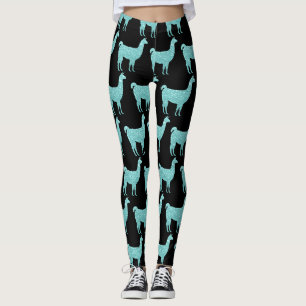 Leggings Llama parties scintillant turquoise légère Étincel