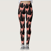 Leggings Llama rose corail parties scintillant Épercés moti (Devant)