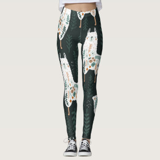Leggings Llamas Florales Cute Texture Vintage