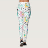 Leggings Llamas roses et jaunes aux coeurs (Dos)
