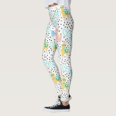 Leggings Llamas roses et jaunes aux coeurs (Gauche)