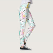 Leggings Llamas roses et jaunes aux coeurs (Droite)