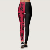 Leggings LOBOS Bold Cherry Red Black Modern Nouveau Mexique (Dos)