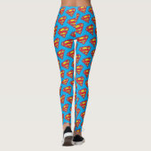 Leggings Logo classique Supergirl avec fond bleu (Dos)