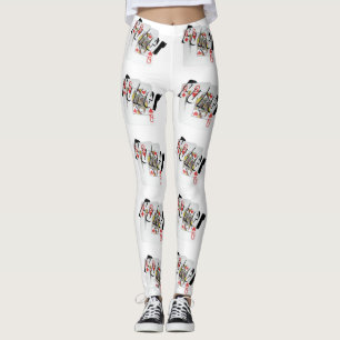 Leggings Logo de Poker Queens, Dames Motif blanc