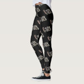 Leggings Logo d'image Dimensionnelle Chats, Noir (Gauche)