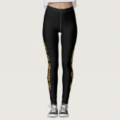 Leggings Logo écossais noir HAPPY (Devant)