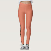 Leggings Logo personnalisé trois bandes noires Orange (Devant)